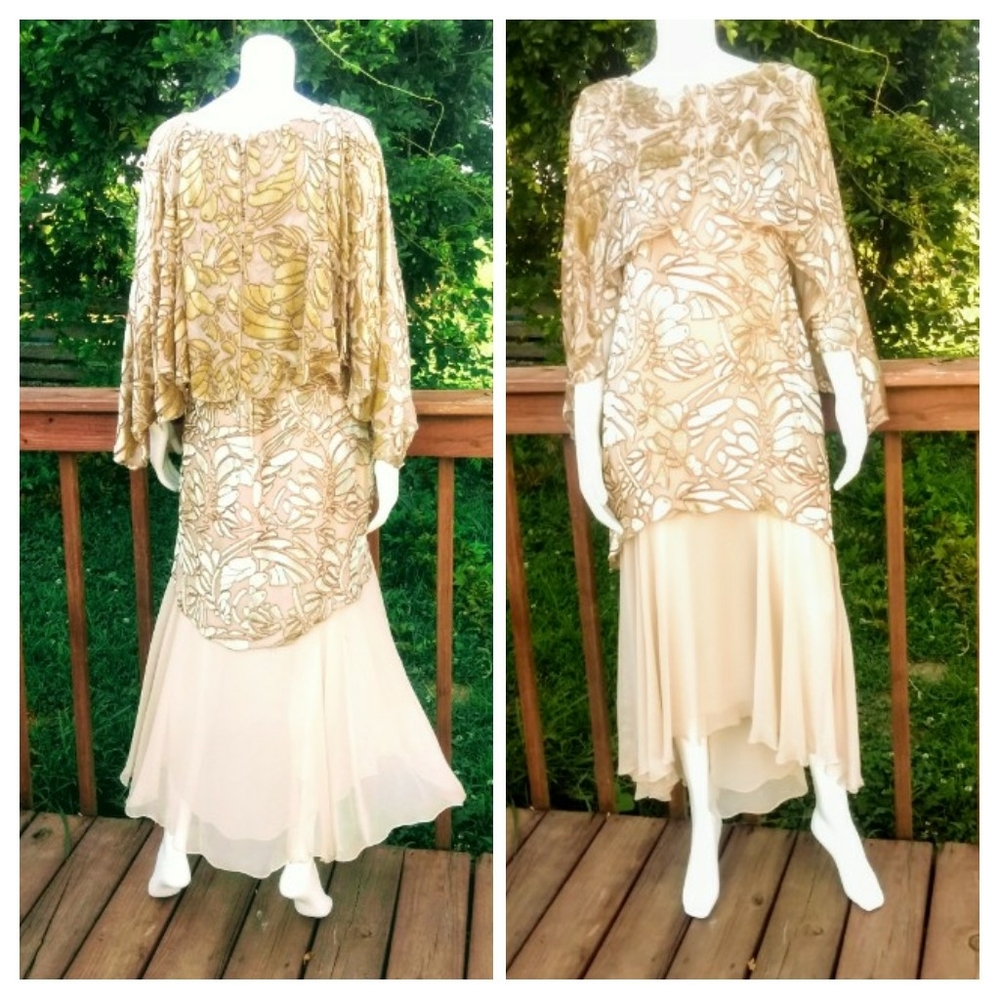 Vintage gold velvet Holly’s Harp dress
